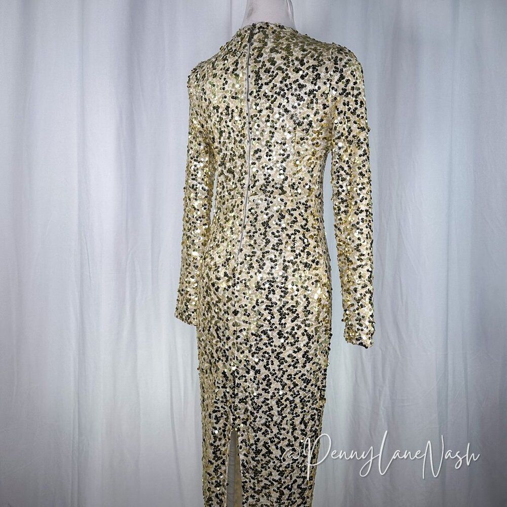 Fashion Nova Sequin Champagne Babe Sequin Maxi Dress in Gold - Picture 5 of 11